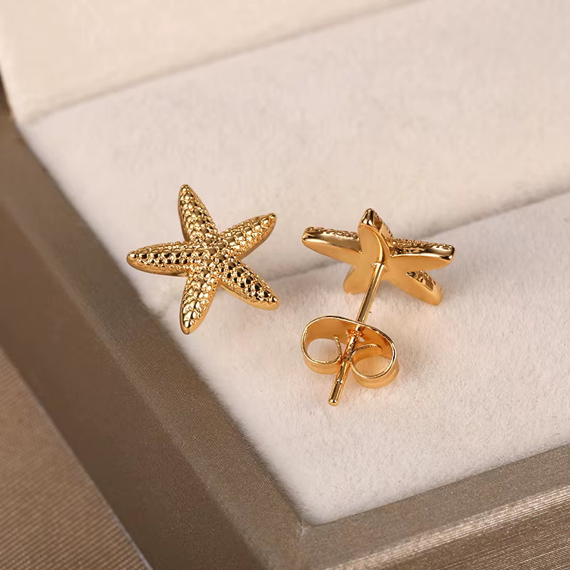 Minimal Starfish Earings Fashion Jewelry Cute Animal Stud Earring Best Friend Gifts 2022 Boucles D'Oreilles