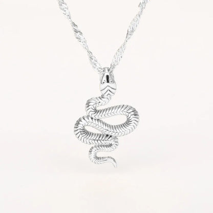 Snake Pendant Necklace for Women Stainless Steel