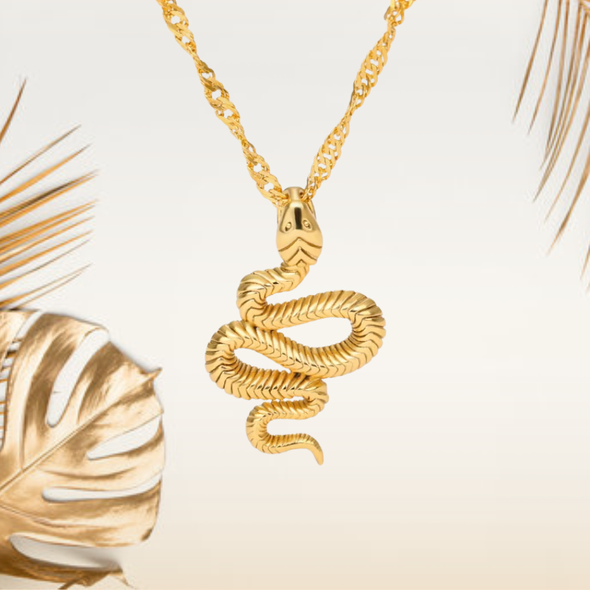 Snake Pendant Necklace for Women Stainless Steel